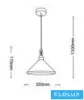Lampa wisząca UNIVERSO 1xE27 maks. 60 W D350x170x1300 mm IP20 czarna/złota 5 lat