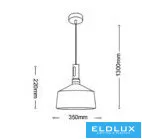 Lampa wisząca UNIVERSO 1xE27 maks. 60 W D350x220x1300 mm IP20 czarno-złota 5 lat