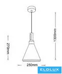 Lampa wisząca UNIVERSO 1xE27 maks. 60 W D250x270x1300 mm IP20 czarna/złota 5 lat