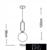 Lampa wisząca UNIVERSO 1xG9 maks. 10 W D150x360x1200 mm IP20 Stare złoto