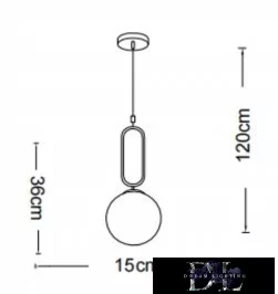 Lampa wisząca UNIVERSO 1xG9 maks. 10 W D150x360x1200 mm IP20 Stare złoto