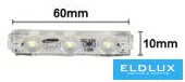 Moduł LED UNIVERSO 3xSMD-2835 DC:12V 1,2 W 140 lm 3000 K 60 x 10 mm 20 dB/opakowanie