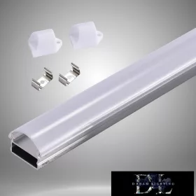  Profil sufitowy UNIVERSO z matową białą zakrzywioną płytką maskującą, 2 m, 15 x 8,8 mm
