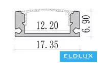 Profil sufitowy UNIVERSO z matową białą płytką maskującą 2 m 17,35 x 6,9 mm czarny