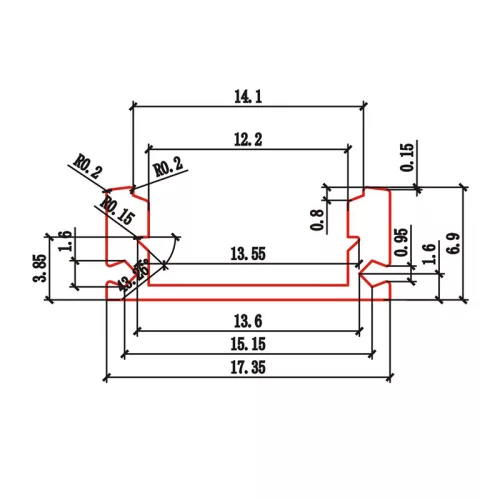 Profil aluminiowy sufitowy UNIVERSO z matową białą płytką maskującą 2 m 17,35*6,9 mm