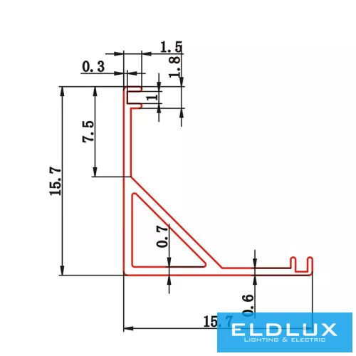 Profil narożny aluminiowy UNIVERSO z matową białą płytką maskującą 2 m 45° 15,7*15,7 mm