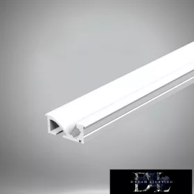   UNIVERSO Profil aluminiowy do wpuszczania w płytę gipsowo-kartonową z matową białą płytką maskującą, 2 m, 20,8*8,8 mm