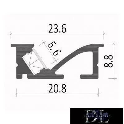 UNIVERSO Profil aluminiowy do wpuszczania w płytę gipsowo-kartonową z matową białą płytką maskującą, 2 m, 20,8*8,8 mm