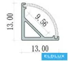 Profil narożny aluminiowy UNIVERSO z matową białą płytką maskującą 45° 13x13x2000 mm aluminium