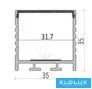 UNIVERSO Profil aluminiowy LED z matową białą płytką maskującą 2 m 35 x 35 mm