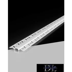   UNIVERSO Profil aluminiowy do wpuszczania w płytę gipsowo-kartonową z matową białą osłoną, 2 m