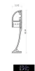 UNIVERSO Profil przypodłogowy z opalową osłoną do taśmy LED 10 mm Czarny 2000 x 14 x 60 mm