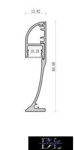UNIVERSO Profil przypodłogowy z opalową osłoną do taśmy LED 10 mm Czarny 2000 x 14 x 60 mm