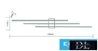 UNIVERSO Kinkiet 23 W 1840 lm 4000 K IP20 czarny 720 x 110 x 50 mm