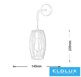 UNIVERSO Kinkiet 1xE27 maks. 60 W 140 x 235 mm IP20 biały 5 lat