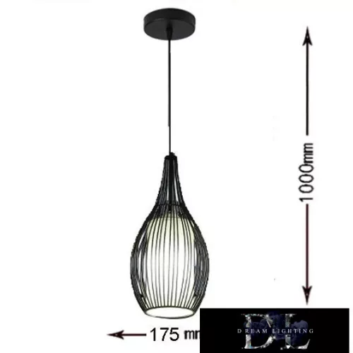 Lampa wisząca UNIVERSO 1xE27 maks. 240 V 60 W ∅175x1000 mm czarna