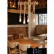 Lampa wisząca UNIVERSO z liną konopną 4xE27 maks. 240 V 600×1240 mm czarna