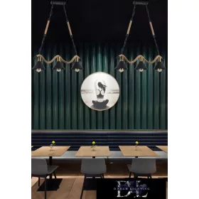   UNIVERSO Żyrandol z liny konopnej 3xE27 IP20 860x1100mm czarny