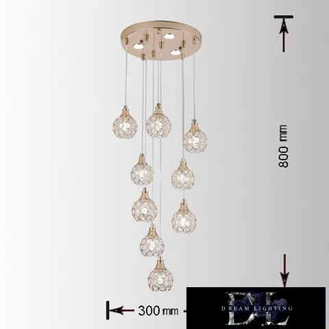 Żyrandol UNIVERSO 7 W + G9x3,5 W 4000 lm 6500 K 300 × 800 mm IP20 złoty