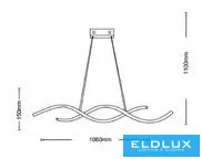 Lampa wisząca UNIVERSO 38 W 2240 lm CCT.kap IP20 1060 x 150 mm chromowana