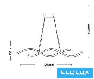 Lampa wisząca UNIVERSO 28 W 2240 lm CCT.kap IP20 1060 x 150 mm Biały