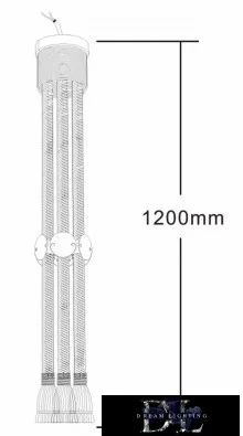 Lampa wisząca UNIVERSO z konopnego sznura 6xE27 maks. 240 V 1200 mm czarna