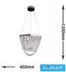 UNIVERSO Żyrandol ze szkła kryształowego 35 W 2800 lm 6500 K 220° IP20 Chrom 450 x 450 x 1200 mm