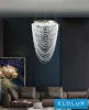 UNIVERSO Żyrandol z kryształowego szkła 35 W 2800 lm 6500 K 220° IP20 Chrom D400 x 1200 mm