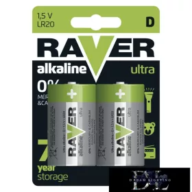   Bateria alkaliczna RAVER LR20 (D) 2 szt./opakowanie blistrowe