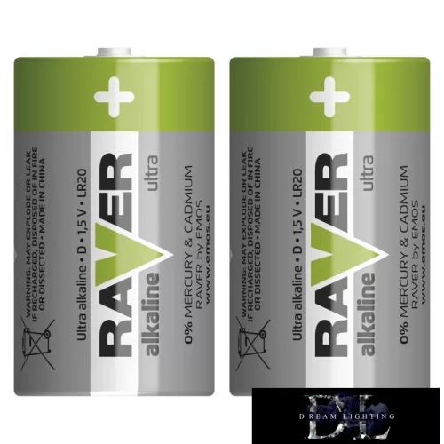 Bateria alkaliczna RAVER LR20 (D) 2 szt./opakowanie blistrowe