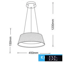 Lampa wisząca UNIVERSO 36 W 3240 lm CCT.kap IP20 szara D450 x 150 x 1200 mm