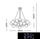 Lampa wisząca UNIVERSO 25xG9 maks. 10 W D800x240x1200 mm IP20 Stare złoto