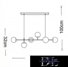 Lampa wisząca UNIVERSO 6xG9 maks. 10 W 980 x 320 x 1000 mm IP20 Stare złoto
