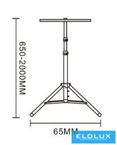 UNIVERSO Statyw do 2 reflektorów 650-2000 mm wysokości czarny