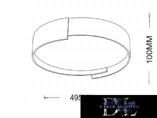 UNIVERSO Lampa sufitowa 46 W 3680 lm 4000 K 495 x 100 mm szara/złota