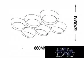 Lampa sufitowa UNIVERSO 120 W 9600 lm 3000 K 860 x 570 x 130 mm biała/złota