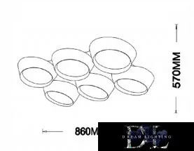 Lampa sufitowa UNIVERSO 120 W 9600 lm 6500 K 860 x 570 x 130 mm biała/złota