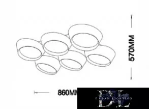 Lampa sufitowa UNIVERSO 120 W 9600 lm 4000 K 860 x 570 x 130 mm biała/złota