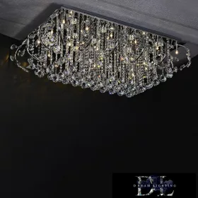  ELDLUX Kryształowa lampa sufitowa chromowana LED 24×5W 4000k IP20 1050x700x340mm