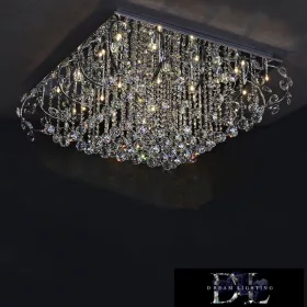   ELDLUX Kryształowa lampa sufitowa chromowana LED 25×5W 4000k IP20 850x850x340mm