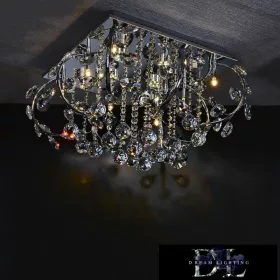   ELDLUX Kryształowa lampa sufitowa chromowana LED 8×5W 4000k IP20 500x500x300mm