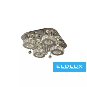   ELDLUX Kryształowa lampa sufitowa 36 W 2880 lm CCT.T IP20 500 x 500 x 215 mm Chrom