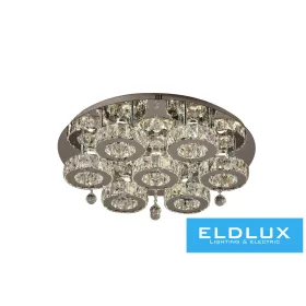   ELDLUX Kryształowa lampa sufitowa 63 W 5040 lm CCT.T IP20 D700x215 mm Chrom
