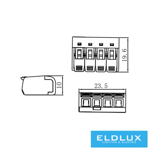 ELDLUX 4 pólusú nyítható kábelösszekötő 50db/doboz