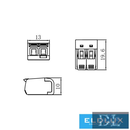 ELDLUX 2-biegunowe złącze kablowe otwierane 15 szt./opakowanie