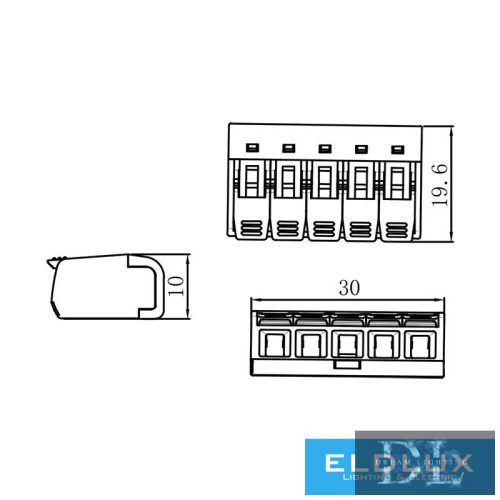 ELDLUX 5-biegunowe otwierane złącze kablowe 50 szt./pudełko