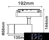 UNIVERSO Magnetyczny reflektor punktowy montowany na szynie DC:48V 14W 1190LM 3000K RA90 IP20 192x144x56mm Czarny