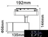 UNIVERSO Magnetyczny reflektor punktowy montowany na szynie DC:48V 14W 1190LM 4000K RA90 IP20 192x144x56mm Czarny