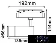UNIVERSO Magnetyczny reflektor punktowy montowany na szynie DC:48V 14W 1190LM 4000K RA90 IP20 192x144x56mm Czarny