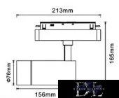 UNIVERSO Magnetyczny reflektor punktowy montowany na szynie DC:48V 24W 2280LM 3000K RA90 IP20 213x165x76mm Czarny